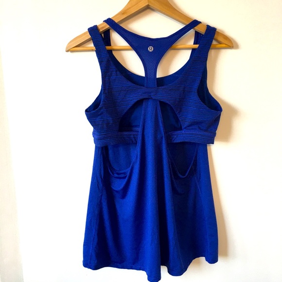 Lululemon self bra tank in royal blue